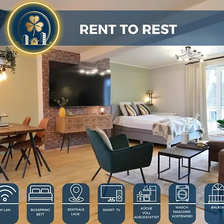 Апартаменты Rtr Essen - Fuer Bis Zu 4 Personen - Voll Ausgestattet - Balkon - Zentral Limbecker Platz - Messe - Uniklinikum - Smart Tv 88